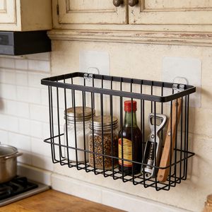 Paquete de 2 Cestas Organizadoras Autoadhesivas para Colgar Dentro del Armario de Cocina, con Tapas, para Almacenamiento en la Pared, para Despensa - Product Image 3