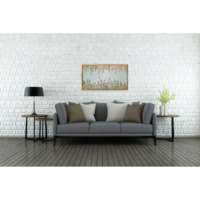 Tableau mural abstrait style moderne avec paysage arboré, décoration intérieure populaire, impression sur toile faite à la main, imperméable et écologique, avec motif de paysage fixe