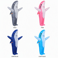 Costume de Requin Gonflable 4 Couleurs – Tenue Complète Amusante avec Ventilateur et Fenêtre en Maille pour Halloween, Fêtes à la Piscine et Cosplay