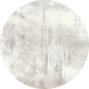 Tapis de salon rond Idan, épaisseur 1 cm, couleur brouillard, rayé, solide, nettoyable à la aspirateur, pour canapé et table basse - Product Image 5