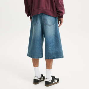 Pantalones Cortos Vaqueros Anchos KingSen OEM Personalizados para Hombre, Estilo Y2K Retro Streetwear, Lavados con Efecto Desgastado - Product Image 5