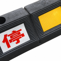 Bloqueur de stationnement en caoutchouc et plastique de 500 mm, 2,3 kg, avec signalisation réfléchissante STOP, pièce unique, léger, pour garage et parking
