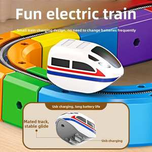 Ensemble <span class=keywords><strong>de</strong></span> voitures <span class=keywords><strong>de</strong></span> course sur rail électrique éducatif STEM <span class=keywords><strong>de</strong></span> 81 pièces, blocs <span class=keywords><strong>de</strong></span> construction 3D DIY, jouet pour enfants, apprentissage précoce, cadeau d'anniversaire - Product Image 4