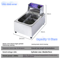 Friteuse Électrique Commerciale 10L Professionnelle de Haute Qualité pour Frites, en Acier Inoxydable 304, 2000W
