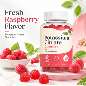 Gummies de citrate de potassium bio sans gluten, faibles en gras et en sucre pour adultes, favorisant la santé cardiaque et du système nerveux, complément végétalien OEM - Product Image 5