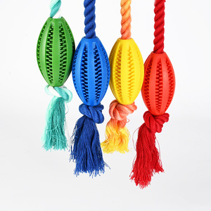 Juguetes Duraderos y Ecológicos de Cuerda con Pelota de Goma para Perros - Limpieza Interactiva de Dientes para Perros Pequeños/Medianos y Gatos, Dispensador para Juego de Tira y Afloja - Product Image 3