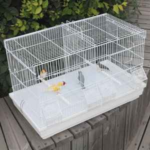 Jaula de Cría para Pájaros Portátil de Metal Blanco Dayang Estilo Moderno con Patrón Sólido y Separador de Seda de Jade Construcción en Hierro - Product Image 3