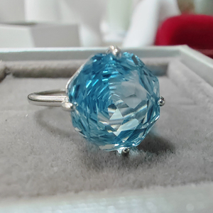 Đồ trang sức Gothic 925 bạc Rose cut bốn Claw thiết lập <span class=keywords><strong>Topaz</strong></span> Nhẫn thời trang đồ trang sức - Product Image 1