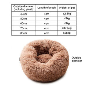 40cm weiches langes Plüsch-Katzen bett mit abnehmbarer Abdeckung Festes Muster Haustier Hunde bett Tiere Schlafs ofa Korb Katzen matte Produkt - Product Image 2