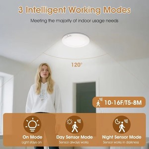 Lámpara <span class=keywords><strong>de</strong></span> <span class=keywords><strong>Techo</strong></span> LED con Sensor <span class=keywords><strong>de</strong></span> Movimiento, Control Remoto, Carga USB, Instalación Magnética, Redonda, <span class=keywords><strong>para</strong></span> Escaleras, Dormitorio, Armario, Lámpara Nocturna - Product Image 3