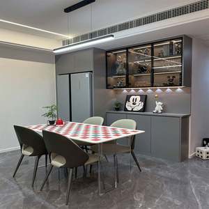 Custom Grey Italian Style <b>Sideboard</b> Cabinet Luxury Refrigerator Storage Cabinet - Product Image 6