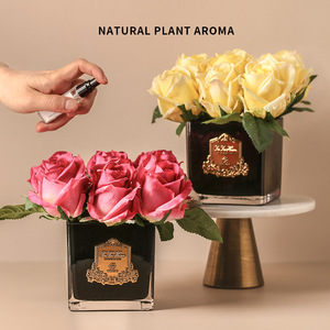Rose Scented Artificial Flower <b>Aroma</b> <b>Diffuser</b> Glass Tabletop Indoor Decor High End Ornament Gift - Product Image 1