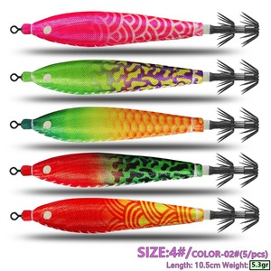 Nuevo 5 uds 4,0 #105mm 5,3G rollo de tela de calamar luminoso completo plástico <span class=keywords><strong>EGI</strong></span> Jig señuelo cebo cohete calamar especialización para especies de lubina - Product Image 6