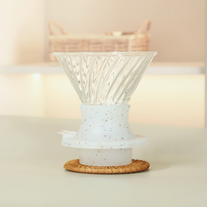 Tasse filtrante à café en verre pour infusion manuelle, capacité 300 ml, réutilisable, écologique, double usage (infusion et filtration), motif étoilé - Product Image 4