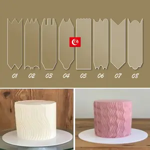 Acrylic bánh scraper buttercream bên mượt mà Icing lược đánh bóng mô hình trang trí cạnh tự làm công cụ Mousse Kem bơ