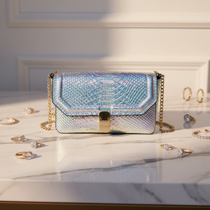 <span class=keywords><strong>Sac</strong></span> bandoulière mini pour femme, couleur arc-en-ciel métallique personnalisée, style preppy, avec chaîne dorée, étanche, portable, <span class=keywords><strong>à</strong></span> une seule sangle - Product Image 5