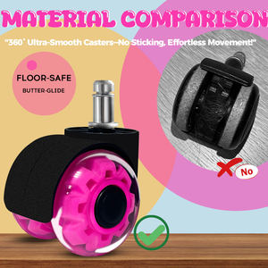 Rosa doce 2 polegadas giratória móveis escritório cadeira roda 50kg rolamento pesados rodízios Material silencioso PU com poliuretano - Product Image 6