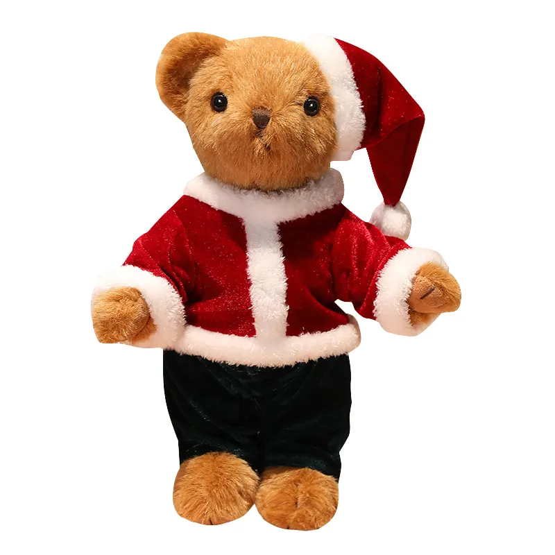 New product plush Amazon Christmas Stuffed Animal dressed Teddy Bear 14 inches toys wear clothes