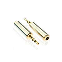 Adaptateur Convertisseur Audio Stéréo Jack Mâle-Femelle de Haute Qualité, Prise Casque Audio Dorée