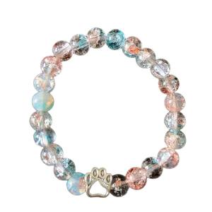 <span class=keywords><strong>Bracelet</strong></span> élastique <span class=keywords><strong>transparent</strong></span> en <span class=keywords><strong>fil</strong></span> de 8 mm avec œil de tigre et turquoise blanche, motif dents de chien, vente chaude en usine - Product Image 5