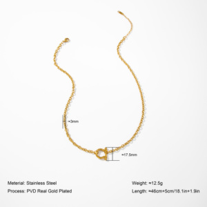 <span class=keywords><strong>Collana</strong></span> YF7099 in Acciaio Inossidabile con Catena a Graffetta e Chiusura a Moschettone a Molla Placcata Oro 18K PVD per Abbinamento con Ciondoli - Product Image 5