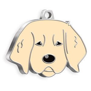 Medaglietta identificativa per cuccioli in smalto color crema - Product Image 1