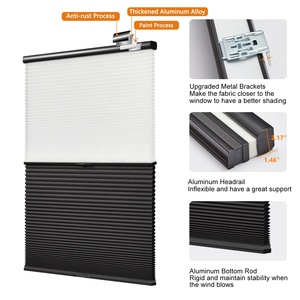 Nhà Máy Bán Miễn Phí Dừng Lọc Màn Di Động Đôi Tổ Ong Rèm Không Dây Màn Kép Cửa Sổ Rèm Di Động Màu - Product Image 4