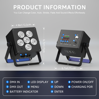 Projecteur LED sans fil sur batterie 6x18W RGBWA UV 6-en-1 DMX avec télécommande IR et activation sonore pour événements et mariages (location)