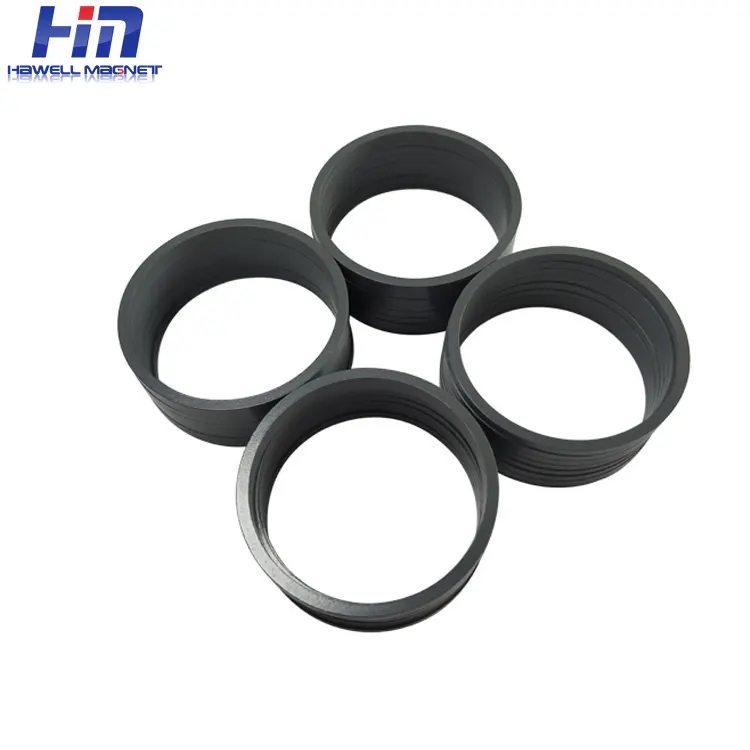 Pasokan pabrik cincin magnetik neodymium berikat hitam, cincin magnetis multitiang, magnet induktor