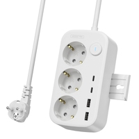 Suministros de equipos eléctricos de la UE para el hogar 20W USB QC 3,0 temporizador de enchufe de extensión 3 salidas tira de alimentación universal