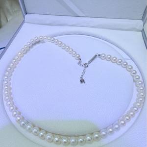 Collar de Perlas de Agua Dulce de Zhuji, Redondas, de 6.5-7mm, con Brillo Aurora, Casi Impecables, con Caja, Regalo Perfecto para Mamá - Product Image 4