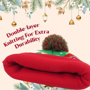 Design LED Christmas Sweater Hat <b>Light</b> <b>up</b> Xmas Beanie Knitted Cap Unisex Winter Hat Christmas Hats - Product Image 6