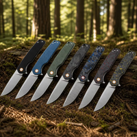 Couteau de poche portable, couteau pliant personnalisé, acier inoxydable, manche en lin/fibre de carbone, couteau de camping pour l'extérieur, outil GT961