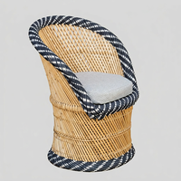 Chaise simple confortable en bambou faite à la main, moderne et écologique, pour salon, jardin, balcon, chambre, hôtel, villa, Sarkanda