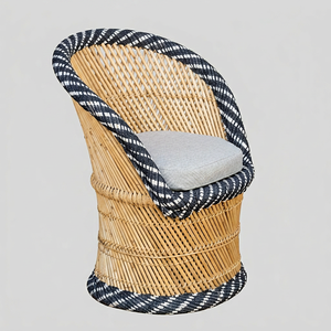 Chaise simple confortable en bambou tressé à la main, moderne et écologique, pour salon, jardin, balcon, chambre, hôtel - Product Image 1