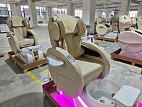 Fauteuil de pédicure électrique professionnel moderne inclinable, avec spa pour les pieds en verre réglable sans tuyauterie pour salon de beauté des ongles