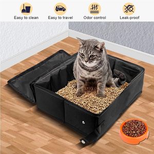 Foldable Fabric <b>Cat</b> Litter Bag Rectangle Black Washable Portable <b>Cat</b> Toilet for Outings - Product Image 3
