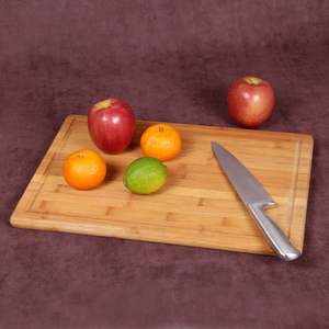 Planche à <span class=keywords><strong>d</strong></span>écouper en bois de bambou naturel 14x10x0,6 pouces avec support antidérapant en liège pour viande, fromage, <span class=keywords><strong>steak</strong></span>, service et <span class=keywords><strong>d</strong></span>écoupe en cuisine - Product Image 3