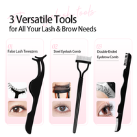 Ensemble d'outils de maquillage avec logo personnalisé, ensemble de recourbe-cils, kit de toilettage professionnel avec peigne à cils, séparateur de cils, applicateur, pince à épiler