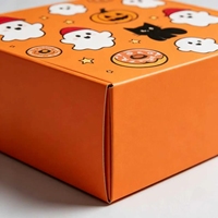 Boîtes d'avion orange imprimées en couleur, écologiques et économiques, motif dessin animé d'Halloween