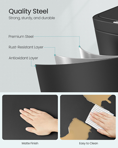 <span class=keywords><strong>Cubo</strong></span> de <span class=keywords><strong>Basura</strong></span> <span class=keywords><strong>SONGMICS</strong></span> de Acero Negro de 3 Compartimentos y 50L, <span class=keywords><strong>Cubo</strong></span> de <span class=keywords><strong>Basura</strong></span> de Gran Capacidad con Tapa y Filtro de Olores - Product Image 5