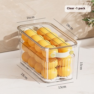 Şeffaf plastik taze tutmak için tekerlekler ile saklama kutusu içecekler gıda konteyner yumurta organizatör kolu mutfak buzdolabı - Product Image 6