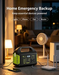 Station d'alimentation portable 500W avec batterie LiFePO4, onduleur à onde sinusoïdale pure MPPT, charge solaire, alimentation de secours pour la maison et l'extérieur - Product Image 5