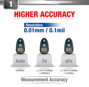جهاز قياس السماكة الرقمي All-sun EM2271A لقياس طلاء السيارات، يقيس حتى <span class=keywords><strong>2</strong></span>.<span class=keywords><strong>2</strong></span> مم/80 ميل، مع شاشة LCD وخاصية تثبيت البيانات - Product Image 2