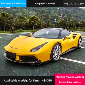 Faldón lateral para labios delanteros y traseros, kit de cuerpo de fibra de carbono envolvente, pequeño, adecuado para Ferrari 488GTB modificado <span class=keywords><strong>Novitec</strong></span> - Product Image 2