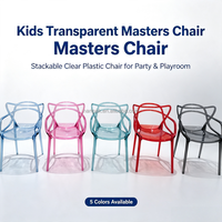 Chaise empilable transparente pour enfants avec oreilles de chat, chaise de fête pour tout-petits pour l'extérieur, location pour événements d'anniversaire, salle de jeux, salle de classe