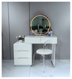 Modern Makeup Vanity Table <b>With</b> <b>Lighted</b> <b>Mirror</b> Storage Desk For Bedroom Furniture - Product Image 1