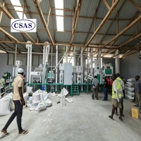 Ligne de production complète de riz paddy CSAS 20-25 tonnes, usine de décorticage et de décortiqueuse de riz, garantie 1 an, puissance 46 kW, origine Guangdong
