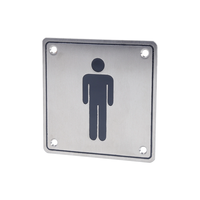 Plaque carrée en acier inoxydable pour toilettes, indicateur de salle de bain, étanche, pour hôtel, WC, porte de salle de bain, gravure personnalisée disponible