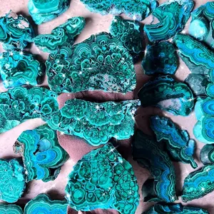 Wholesale Natural Green Malachite Slab Malachite Rough Stone Freeform Crystals Quartz Slice